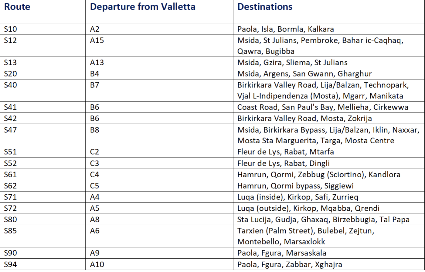 Tal-Linja special bus service