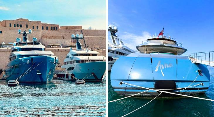 What a beauty! The luxurious Aviva Superyacht, worth over €100 million, has docked in Birgu!