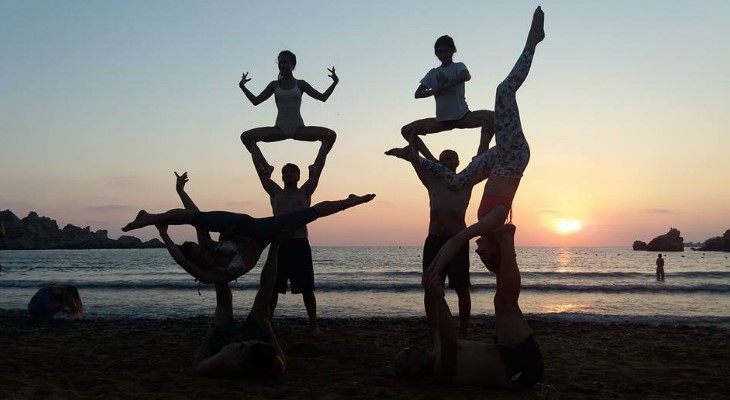 Acroyoga on the beach
