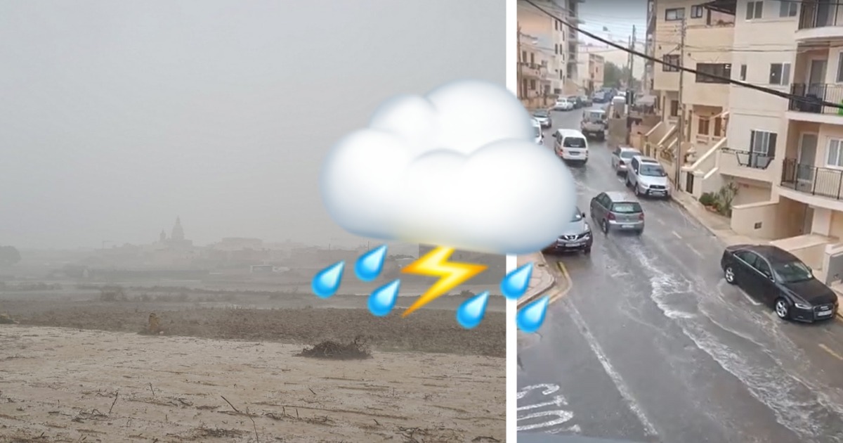 WATCH It’s here! Heavy rain reported all over Malta as streets flood
