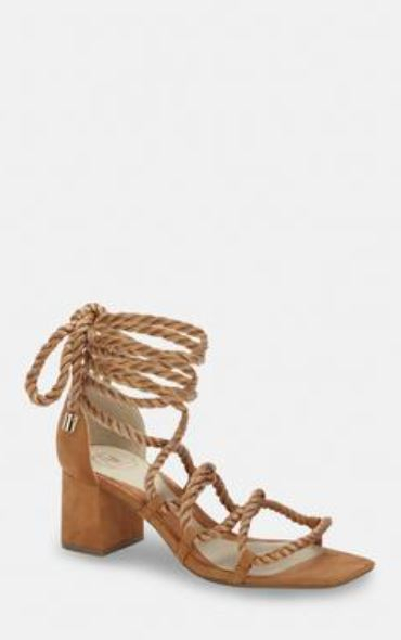 Missguided Tan Rope Mid Heeled Sandals