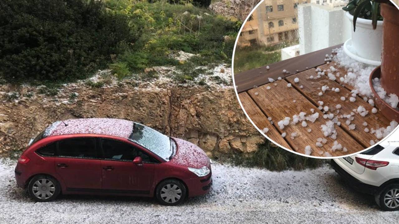 WATCH Happening now! Heavy hail storm in parts of Malta including Mellieha