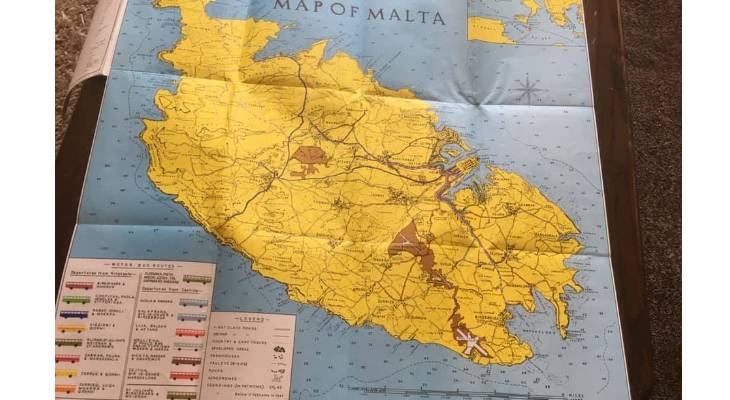 Hop on! Old bus map of Malta from the