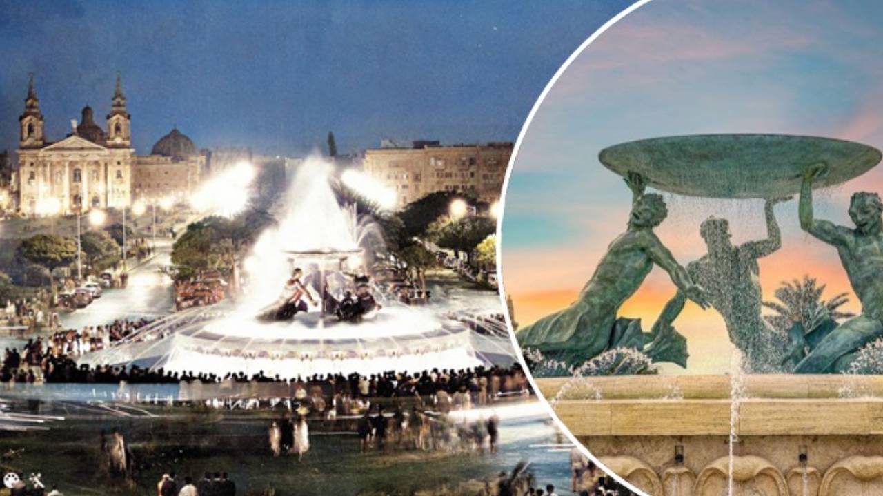 What a beauty! Rare photo showcases Valletta’s Triton Fountain opening ...