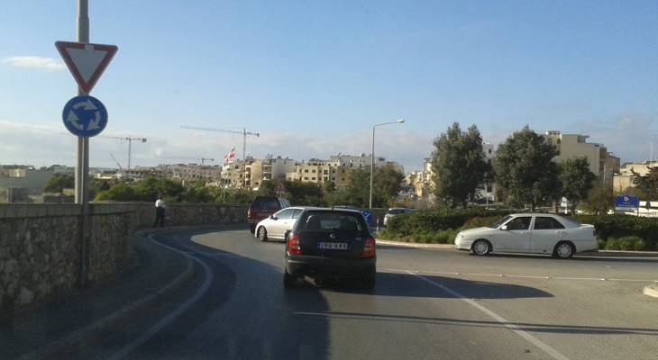 Driving instructor demonstrates correct way to approach Gharghur roundabout