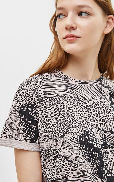 Bershka Animal Print Tee 