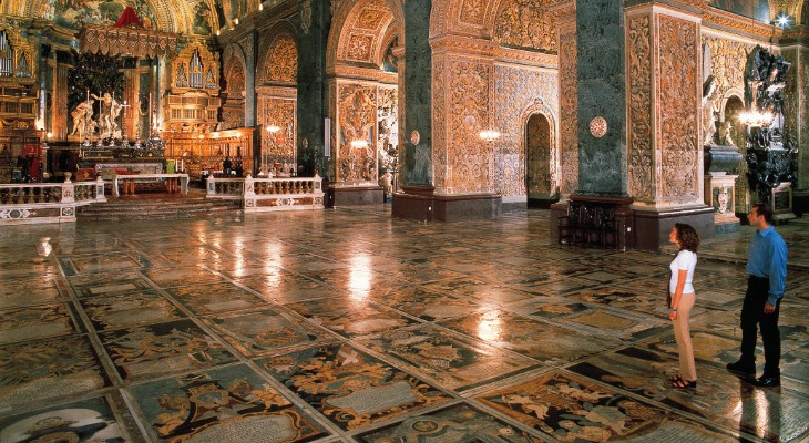 What lies beneath the floor at St John’s Co-Cathedral?