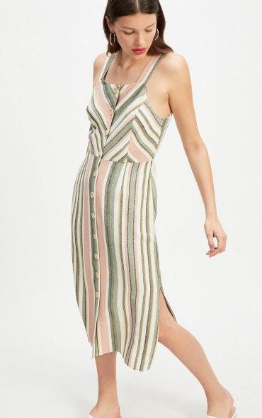 Miss Selfridge Linen Striped Dress