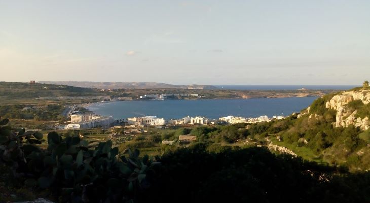 View of Mellieha bay from window