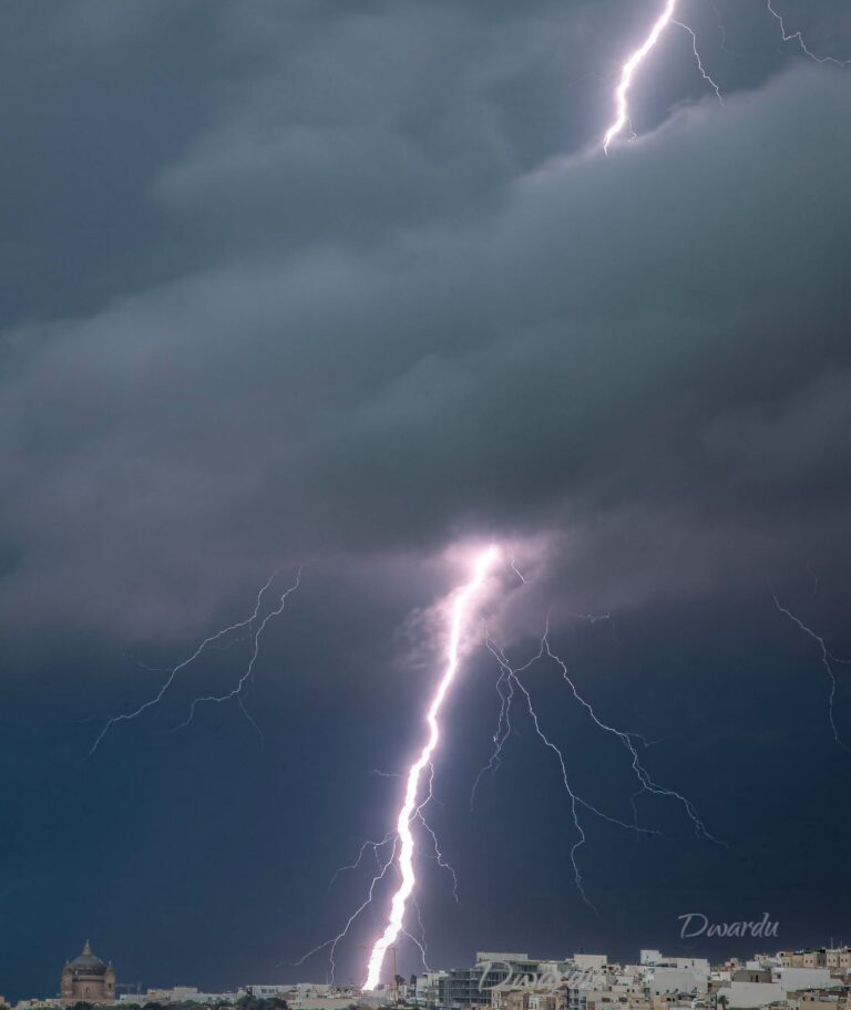 Why are intense thunderstorms developing despite forecasts of little rain in Malta?