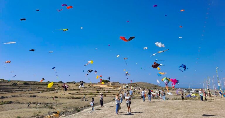 Full of colour! Għarb’s skies come alive during the Kite & Wind Festival