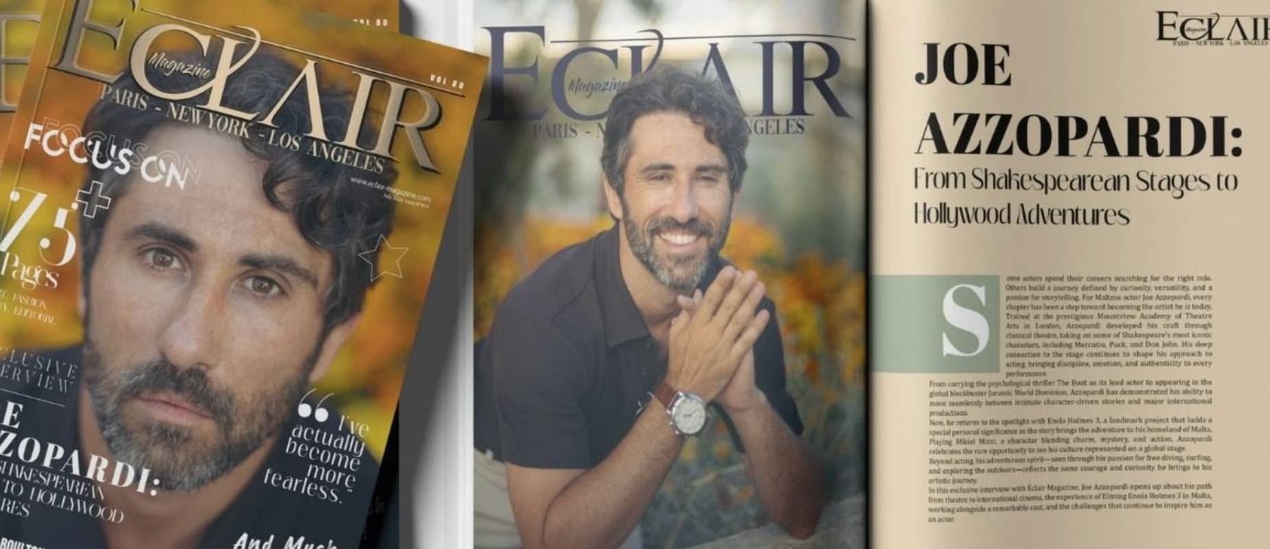 Maltese star Joe Azzopardi makes it to front page of French – American magazine