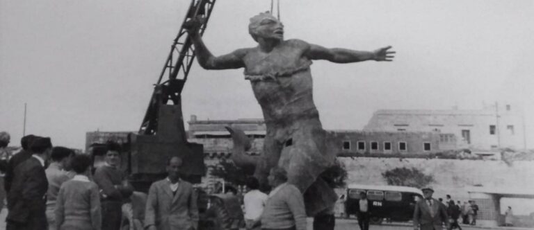 What a throwback! 70-year-old photo depicts the construction of Valletta Tritoni Fountain in the 1950s